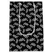 リーフパエレガントターン自然愛好誕生日 ミディアムペーパーバッグ (裏面)