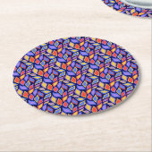 リーフパタカラフルーン紙コースター ラウンドペーパーコースター (アングル)