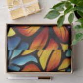 リーフパターンのステンドグラスのデコページ 薄葉紙 (ギフト)