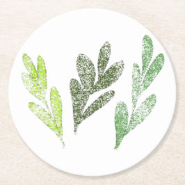 リーフパターンコースター ラウンドペーパーコースター