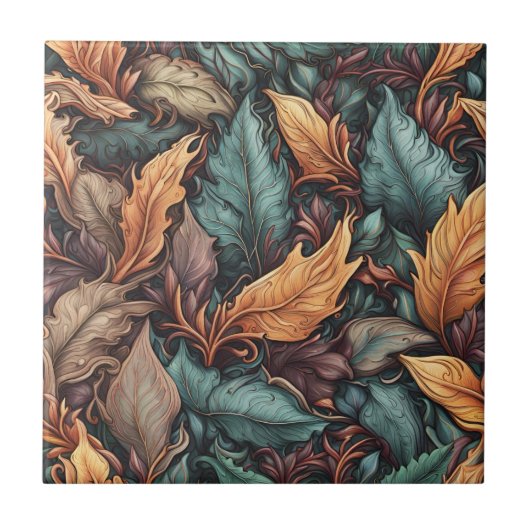 リーフパターンセラミックタイル タイル (正面)