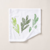 リーフパターンタオルセット バスタオルセット (ウォッシュタオル)