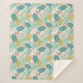 リーフパターンブランケット シェルパブランケット