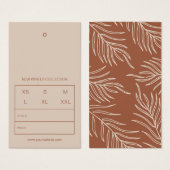 リーフパターン製品の価格ロゴつるのラベルカード (正面&裏面)