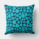 リーフパターン02 – ダークネイビーのシアン クッション (裏面)