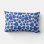 リーフパターン02 – ネイビー（白） ランバークッション (裏面)