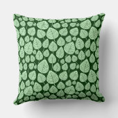 リーフパターン02 – 暗い森の幽霊グリーン クッション (裏面)