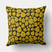 リーフパターン02 – 黒のオレンジ クッション (裏面)