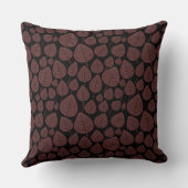 リーフパターン02 – 黒の濃い茶色 クッション (裏面)