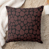 リーフパターン02 – 黒の濃い茶色 クッション (ブランケット)