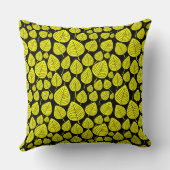 リーフパターン02 – 黒の黄色 クッション (裏面)