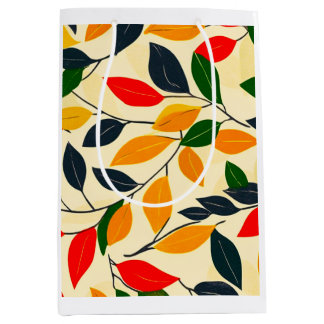 リーフパターン ミディアムペーパーバッグ