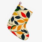 リーフパターン ラージクリスマスストッキング (正面 (吊り時))