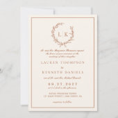 リーフフォーマルクレストテラコッタ&クリームズ結婚ーズ 招待状 (正面)