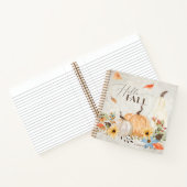 リーフフリージハロー秋パンプキンフローラ水彩 ノートブック (内部)