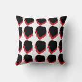 リーフブラックレッドリーフ クッション (裏面)