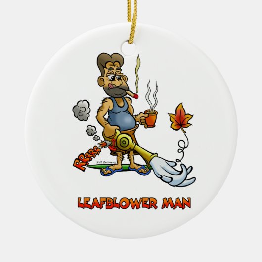 リーフブロワーの人! セラミックオーナメント (正面)