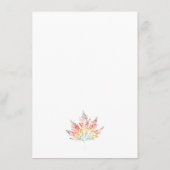 リーフプリントオレンジブライダルシャワービンゴゲームカード エンクロージャーカード (裏面)