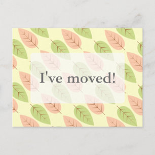 リーフプリント移動はがき   紅葉デザイン 案内ポストカード