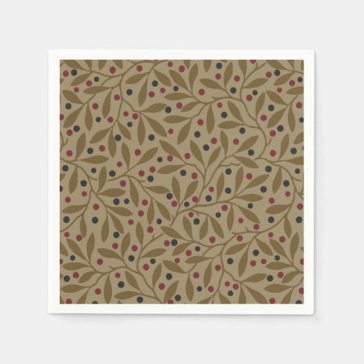 リーフベリクラシックーカラフルパタかわいらしーンアート スタンダードカクテルナプキン (正面)