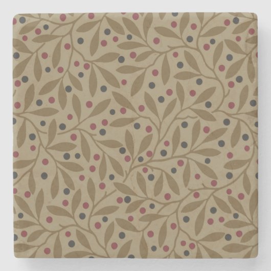 リーフベリクラシックーカラフルパタかわいらしーンアート ストーンコースター (正面)