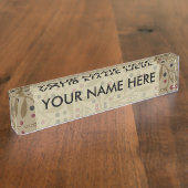 リーフベリクラシックーカラフルパタかわいらしーンアート デスクネームプレート (側面)