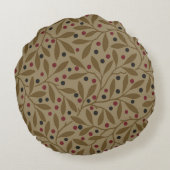 リーフベリクラシックーカラフルパタかわいらしーンアート ラウンドクッション (裏面)