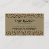 リーフベリクラシックーカラフルパタかわいらしーンアート 名刺 (裏面)