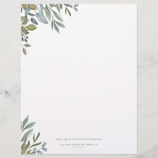 リーフミニマルウォーター色セージ緑と葉 (正面)