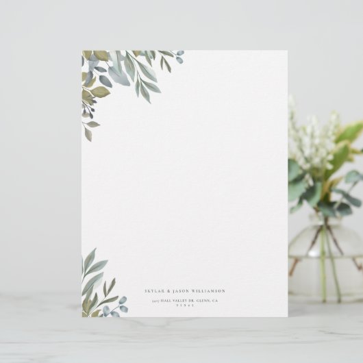 リーフミニマルウォーター色セージ緑と葉 (スタンド正面)