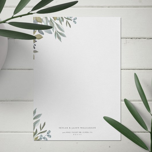 リーフミニマルウォーター色セージ緑と葉