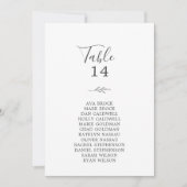 リーフミニマルグレーのテーブル番号座席表カード (正面)
