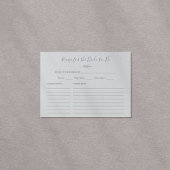 リーフミニマルダスティブルーブライダルシャワーレシピカード ポストカード