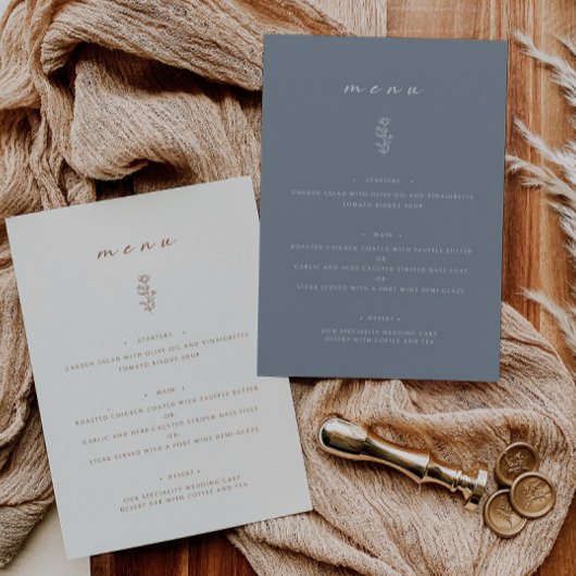 リーフミニマルダスティブルー結婚のディナーフラットメニュー メニュー