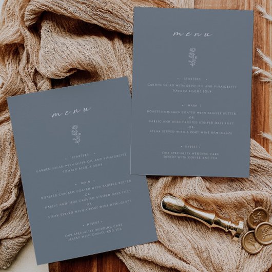 リーフミニマルダスティブルー結婚のディナーフラットメニュー メニュー