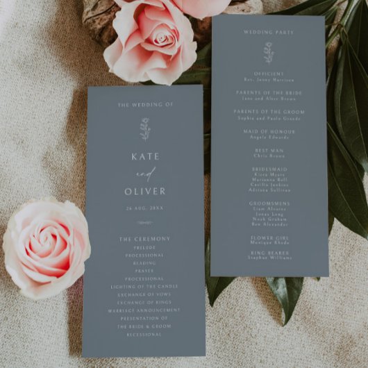 リーフミニマルダスティブルー結婚式 プログラム