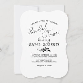 リーフミニマルテラコッタブライダルシャワー招待 招待状