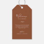 リーフミニマルテラコッタ結婚のウェルカムギフトラベル ギフトタグ (正面)