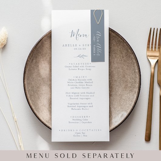 リーフミニマルブルーホワイトDIYの結婚座席表 招待状