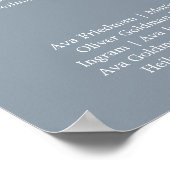 リーフミニマルブルー宴会の結婚座席表 ポスター (角)