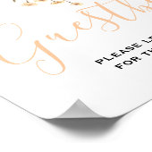 リーフミニマルボホフローラの結婚ゲストブックのサイン ポスター (角)