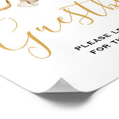 リーフミニマルボホフローラの結婚ゲストブックのサイン ポスター (角)