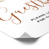 リーフミニマルボホフローラの結婚ゲストブックのサイン ポスター (角)