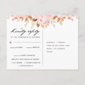 リーフミニマルボホフローラの結婚食事の選択rsvp インビテーションポストカード (裏面)