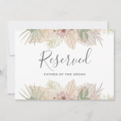 リーフミニマルボホフローラ結婚の予約サイン 招待状 (正面)
