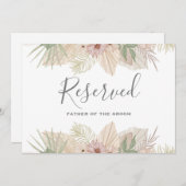 リーフミニマルボホフローラ結婚の予約サイン 招待状 (正面/裏面)
