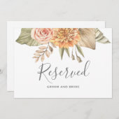 リーフミニマルボホフローラ結婚の予約サイン 招待状 (正面/裏面)