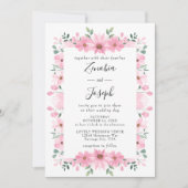 リーフミニマルボホフローラ結婚の長方形 招待状 (正面)