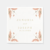 リーフミニマルボホフローラ結婚ズ スタンダードカクテルナプキン (正面)