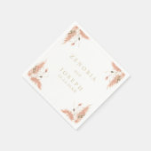 リーフミニマルボホフローラ結婚ズ スタンダードカクテルナプキン (角)